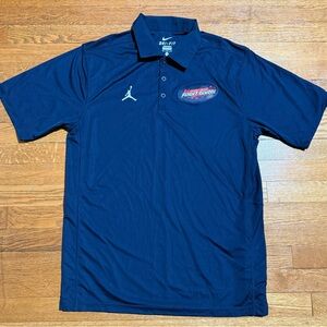 RARE 2016 Jordan Basketball Flight School Navy Blue Dri-Fit Polo Shirt (Medium)